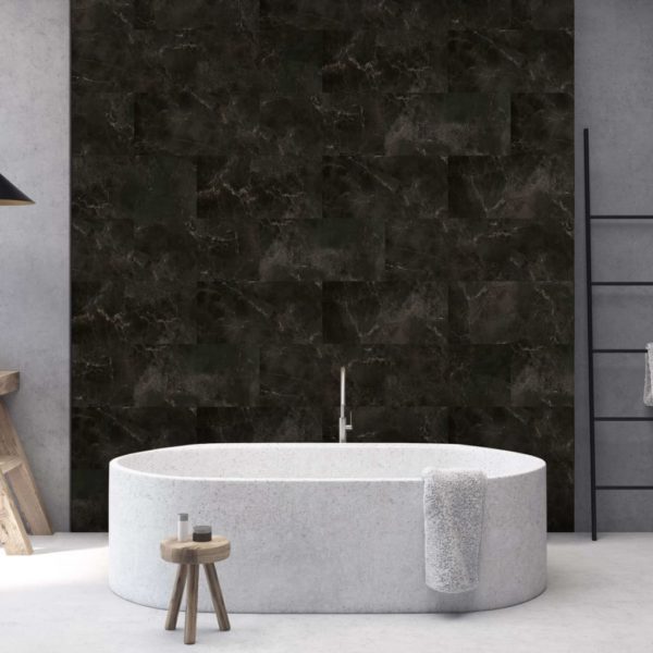 Grosfillex Veggbelegg flis Gx Wall+ 11 stk marmor 30×60 cm svart