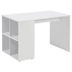 FMD Skrivebord med sidehyller 117×72,9×73,5 cm hvit