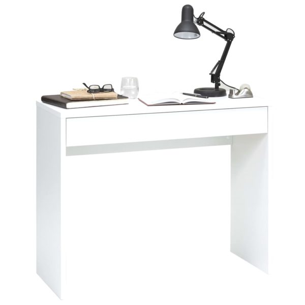FMD Skrivebord med bred skuff 100x40x80 cm hvit
