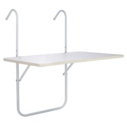 Sammenleggbart balkongbord hvit 60x40x1,2cm