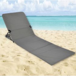 HI Sammenleggbar strandmatte med ryggstøtte PVC grå