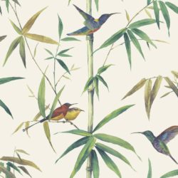 Veggtapet Kolibri and Bamboo ecru