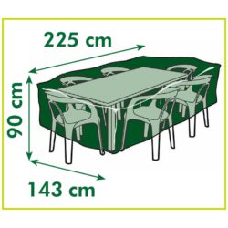 Hagemøbeltrekk for rektangulære bord 225x143x90 cm