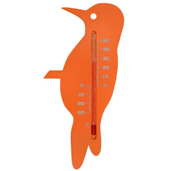 Utendørs veggtermometer finkefugl oransje