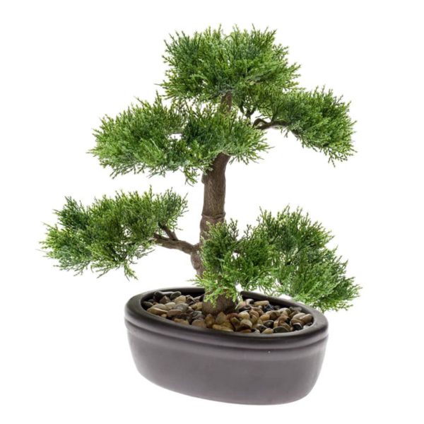 Kunstig sedertre bonsai grønn 32 cm 420001