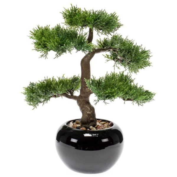 Kunstig sedertre bonsai grønn 34 cm 420003