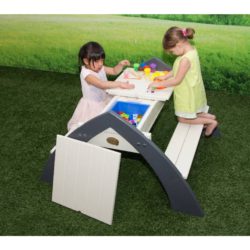 Barnas piknikbord Delta grå og hvit A031.023.00