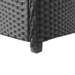 Putekasse 120x50x60 cm polyrotting svart