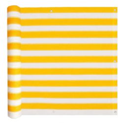 Balkongskjerm HDPE 75×400 cm gul og hvit