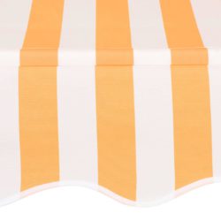 Manuell uttrekkbar markise 150 cm oransje og hvite striper