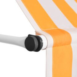 Manuell uttrekkbar markise 250 cm oransje og hvite striper