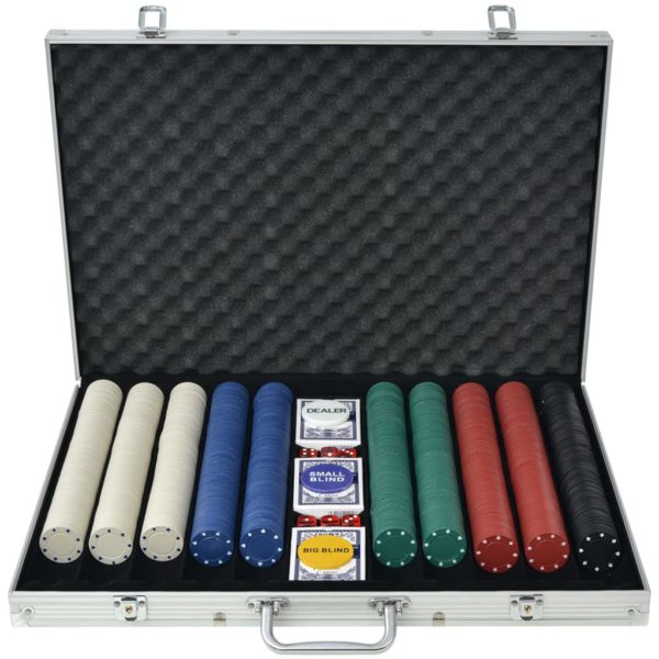 vidaXL Pokersett med 1000 sjetonger aluminium