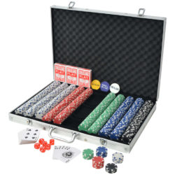 Pokersett med 1000 sjetonger aluminium