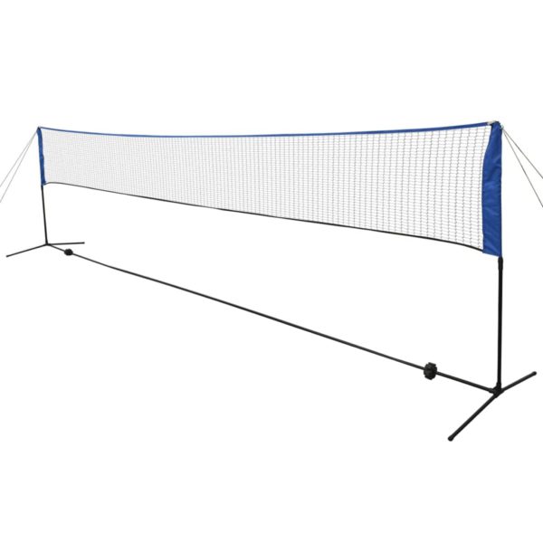 vidaXL Badmintonnett med fjærballer 600×155 cm