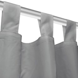 Mikrosateng gardiner med hemper 2 stk 140×175 cm grå