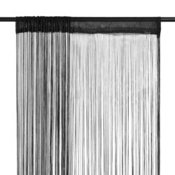 Trådgardiner 2 stk 100×250 cm svart
