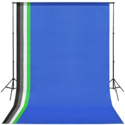 vidaXL Fotostudiosett med 5 fargerike bakgrunner og justerbar ramme