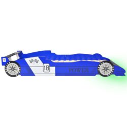Barnas racerbilseng med LED 90×200 cm blå