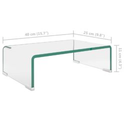 TV-benk glass klar 40x25x11 cm