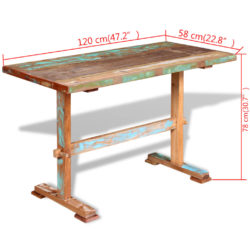 Spisebord gjenvunnet heltre 120x58x78 cm