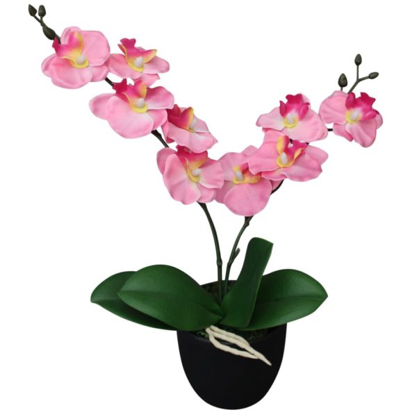 Kunstig orkidè med potte 30 cm rosa