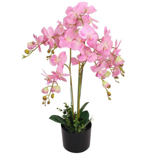 Kunstig orkidè med potte 75 cm rosa