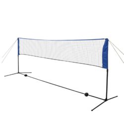 vidaXL Badmintonnett med fjærballer 300×155 cm
