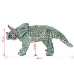 Stående lekedinosaur triceratops grønn XXL
