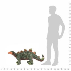 Stående lekedinosaur stegosaurus grønn og oransje XXL