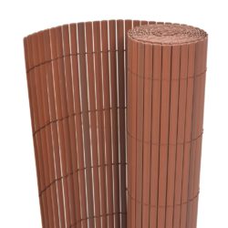 vidaXL Dobbelsidet hagegjerde PVC 90×300 cm brun