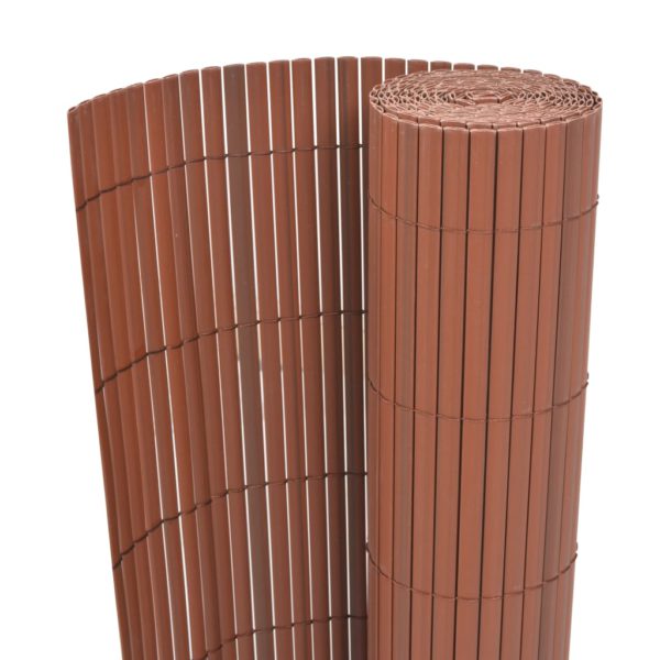 vidaXL Dobbelsidet hagegjerde PVC 90×300 cm brun