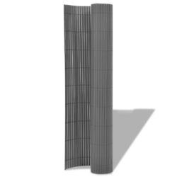 Dobbelsidet hagegjerde PVC 90×300 cm grå