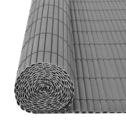 vidaXL Dobbelsidet hagegjerde PVC 90×500 cm grå