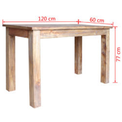 Spisebord massivt gjenvunnet tre 120x60x77 cm