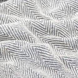 Pledd bomull fiskebeinsmønster 220×250 cm grå