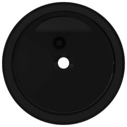 vidaXL Servant keramisk rund svart 40×15 cm