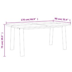 Spisebord heltre akasie 170×90 cm