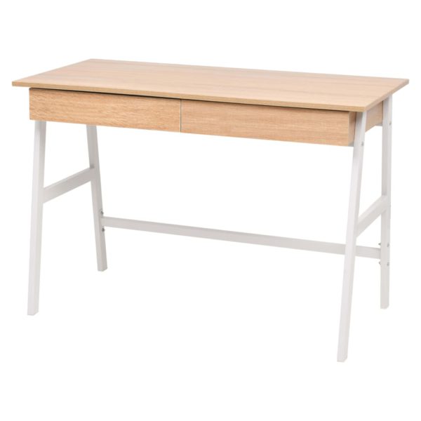 Skrivebord 110x55x75 cm eik og hvit