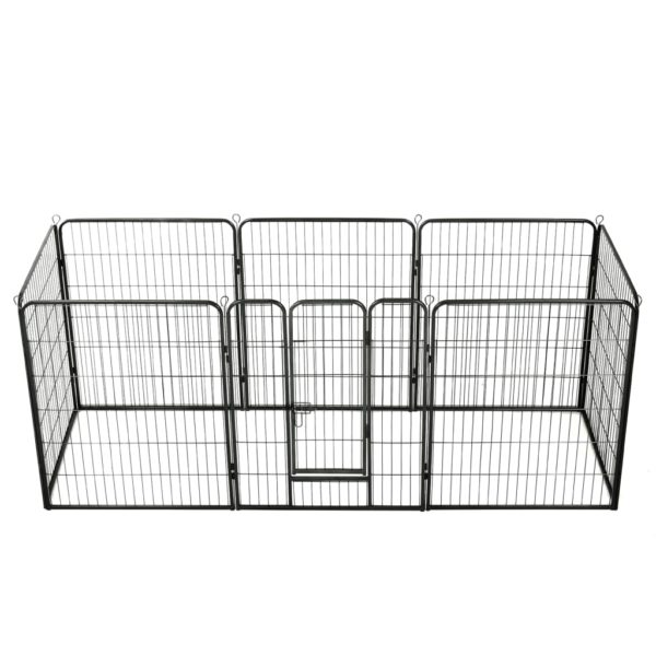 vidaXL Hundegrind 8 paneler stål 80×100 cm svart