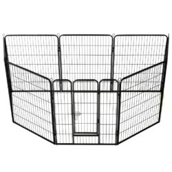 vidaXL Hundegrind 8 paneler stål 80×100 cm svart