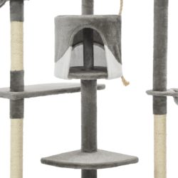 vidaXL Kloretre med klorestolper i sisal 203 cm grå og hvit