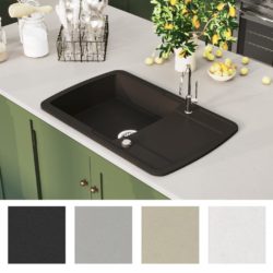 Kjøkkenvask i granitt enkel kum svart
