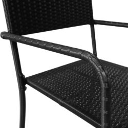 Utendørs spisestoler 2 stk svart polyrotting