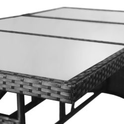Hagebord svart 170x80x74 cm polyrotting