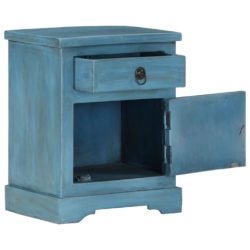 Nattbord heltre mango 40x30x50 cm blå