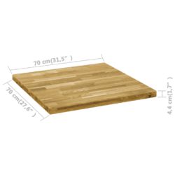 Bordplate heltre eik firkantet 44 mm 70×70 cm