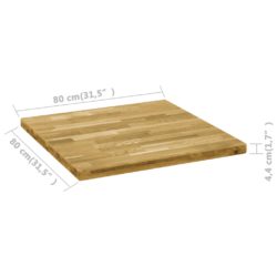 Bordplate heltre eik firkantet 44 mm 80×80 cm