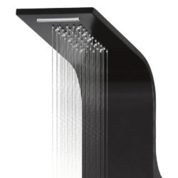 Dusjpanel aluminium 20x44x130 cm svart