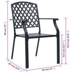 Stablestoler 2 stk stål svart