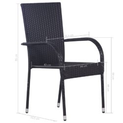 vidaXL Stablestoler 2 stk polyrotting svart